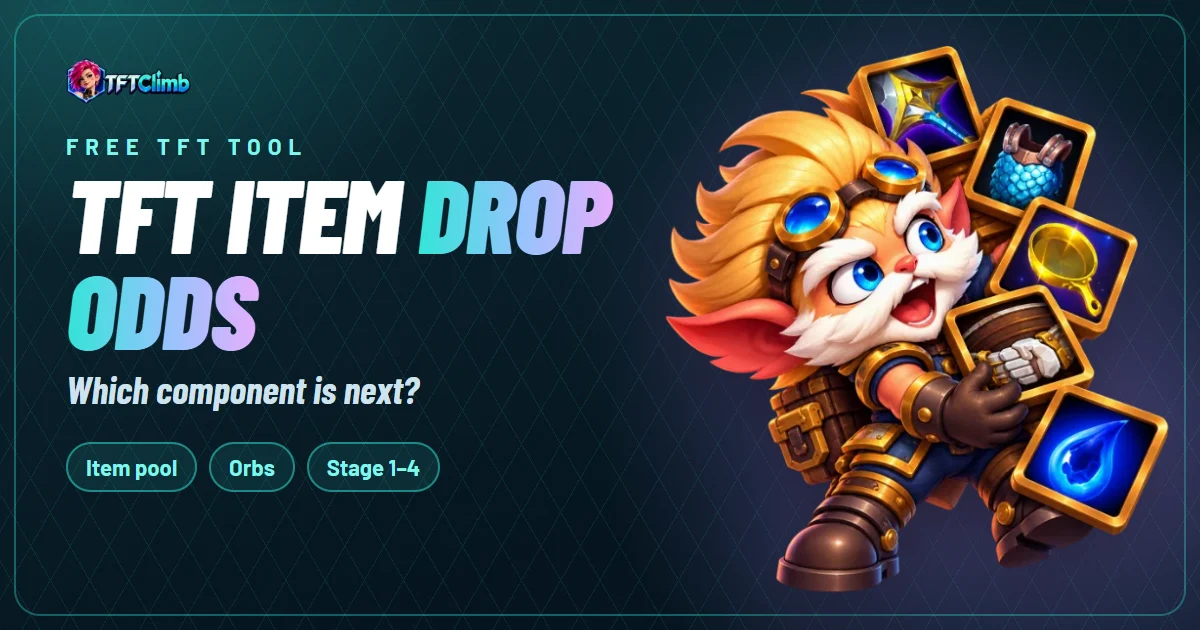 TFT item drop odds: which component is next? – free tool by TFTClimb